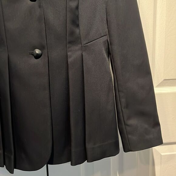 Calvin Klein Black‎ Lined Front Box Pleats Button Closure Blazer Size 8 - Picture 5 of 12